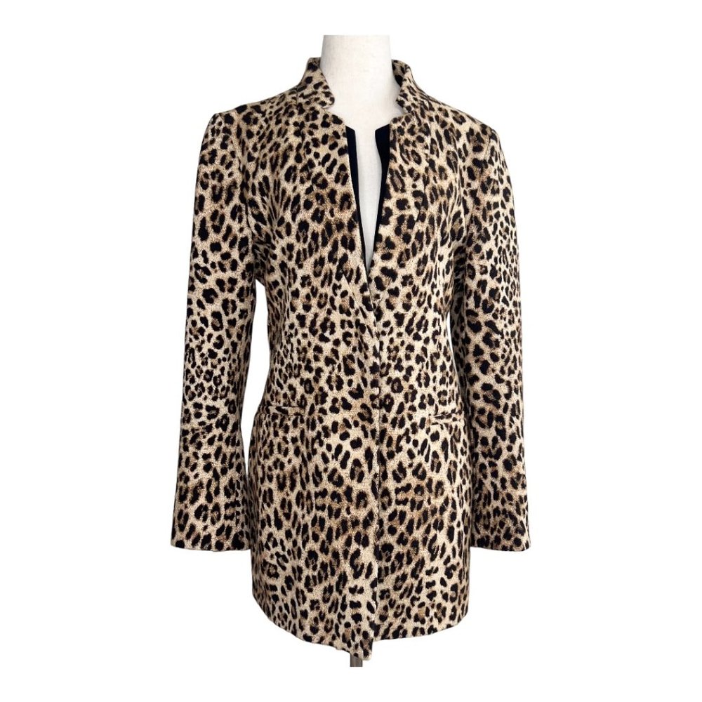 Zara Leopard Print Long Blazer Jacket